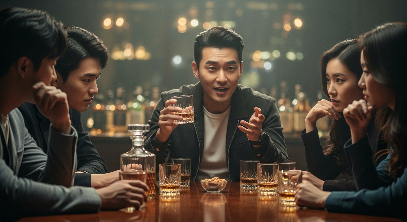 친구들에게 위스키 지식을 뽐내는 사람