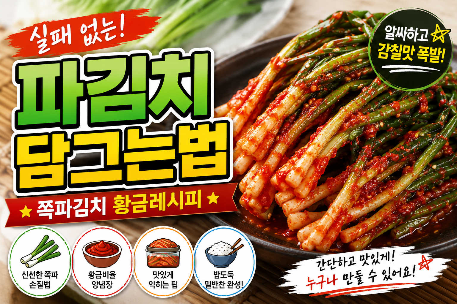 파김치 담그는법 레시피, 쪽파김치 황금레시피