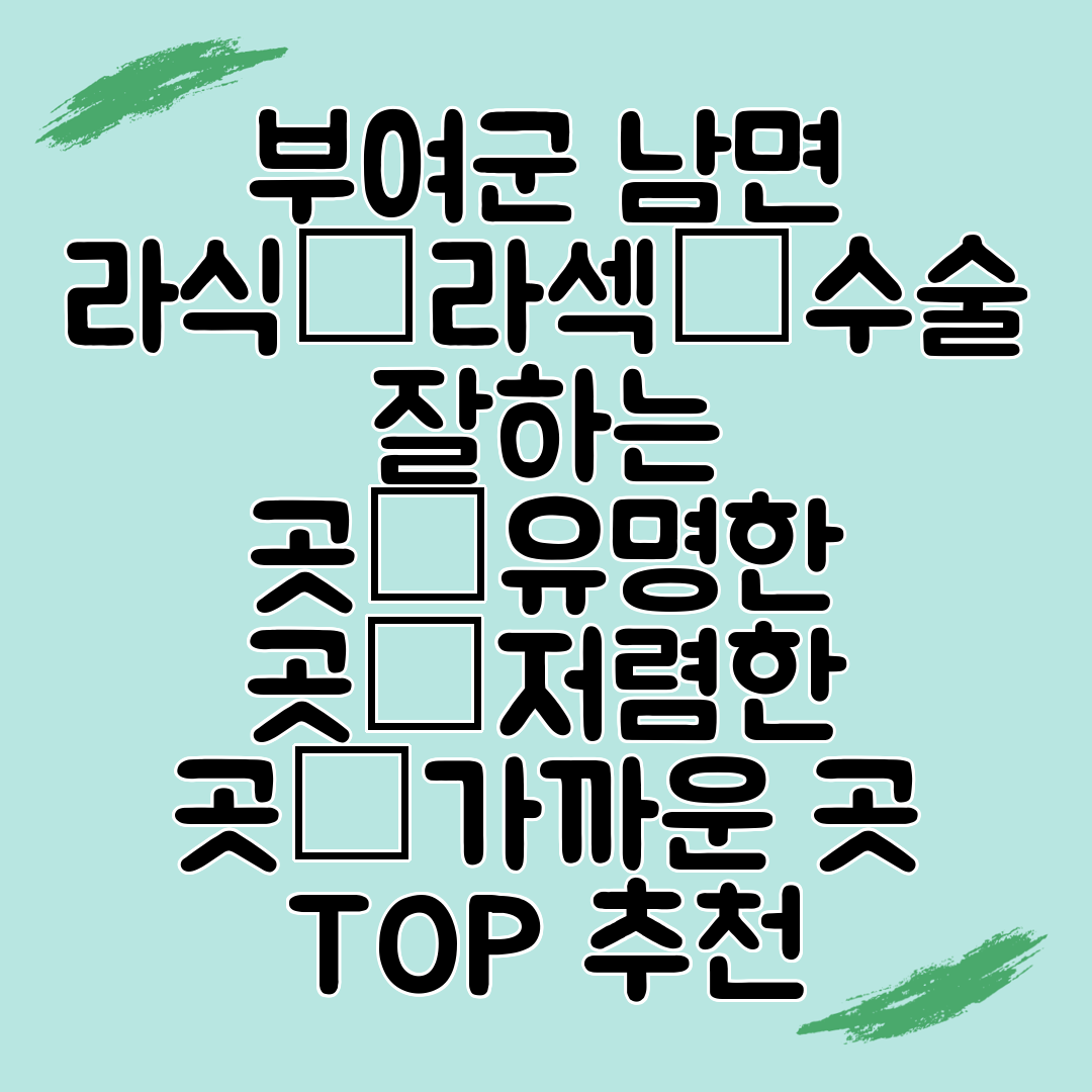 부여군 남면 라식│라섹│수술 잘하는 곳│유명한 곳│저렴한 곳│가까운 곳 TOP 추천