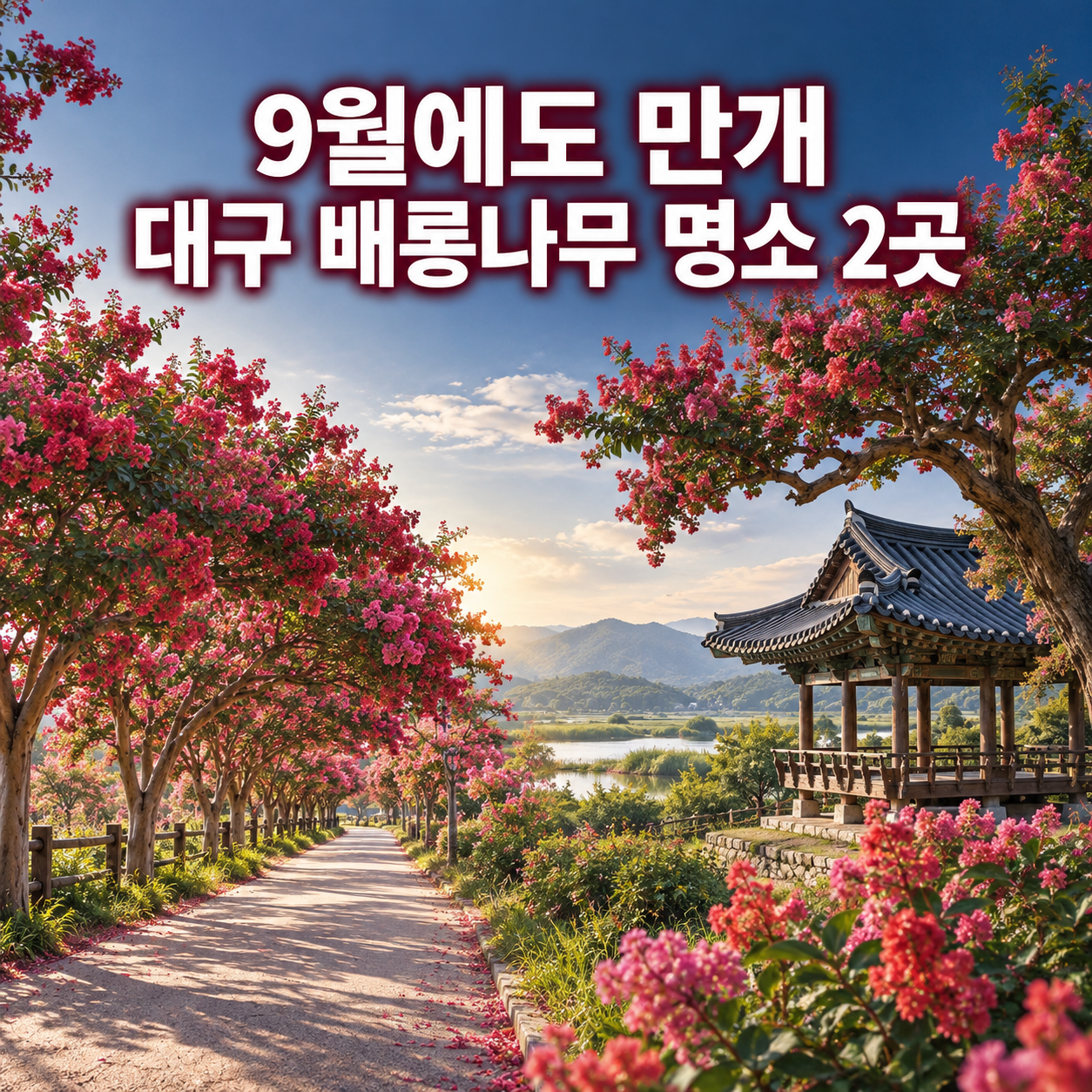 여름에 놓친 배롱나무 지금 다시 볼 수 있다｜대구 구라리 꽃길&middot;하목정 하루 코스