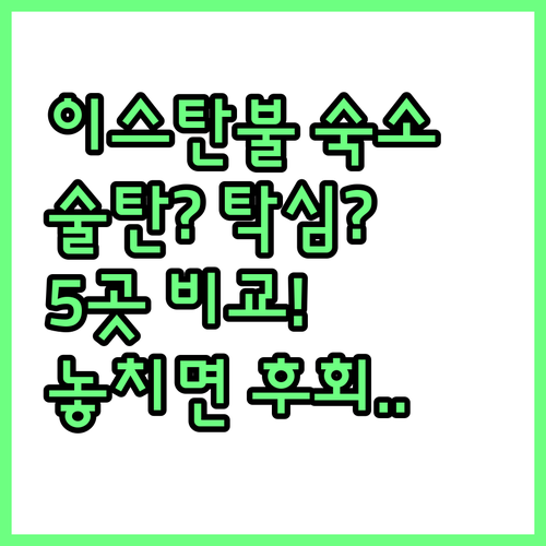 이스탄불 숙소 추천 술탄아흐멧 탁심 ..