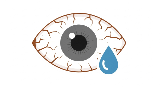 수술 후 악화될 수 있는 안구 건조증을 상징하는 이미지