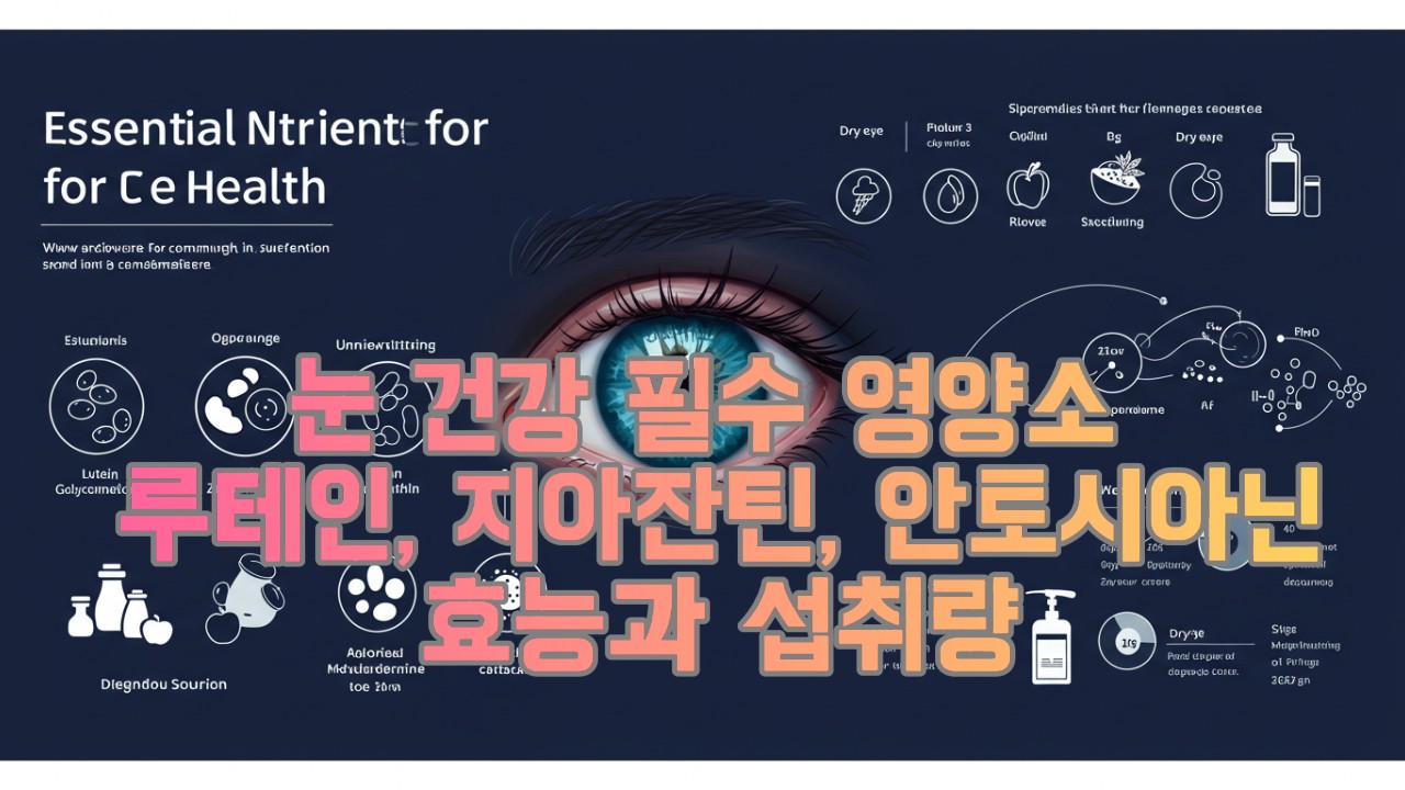 눈 건강 필수 영양소 루테인, 지아잔틴, 안토시아닌 효능과 섭취량