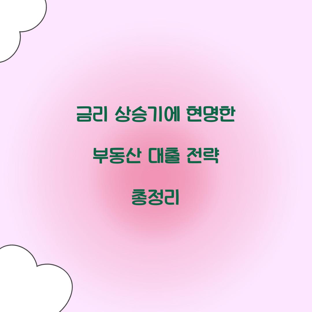 금리 상승기에 현명한 부동산 대출 전략