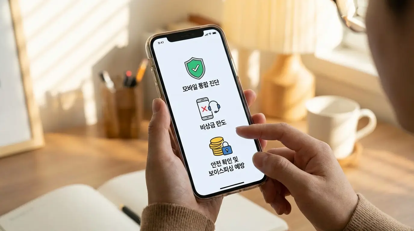 모바일 통합 진단 앱 비상금 한도 안전 확인 및 보이스피싱 예방
