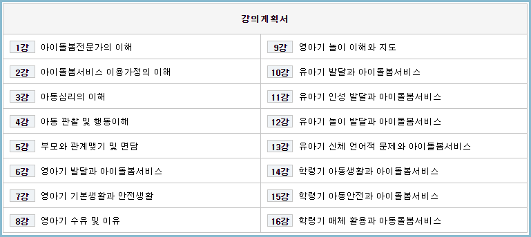 아이돌보미-국가자격증