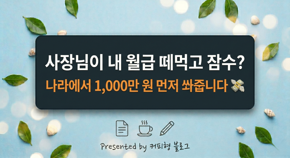 밀린 월급 대지급금 정책 안내 커피형 블로그 썸네일 이미지