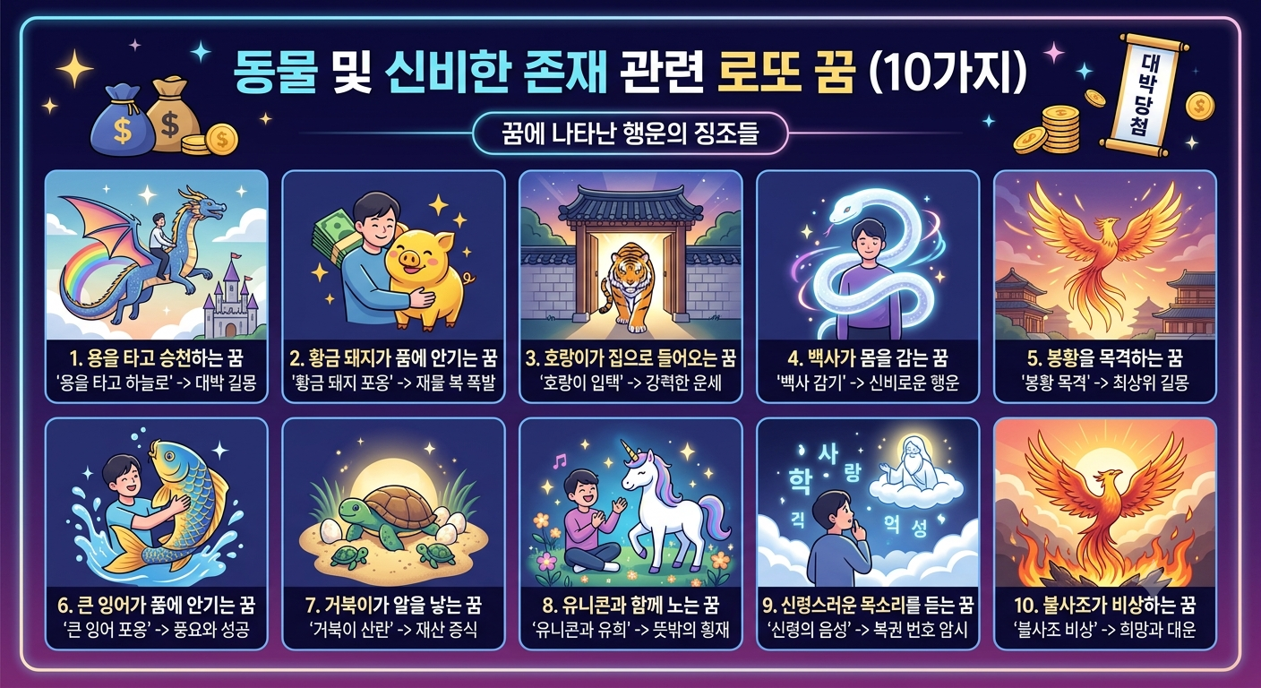 실제 로또 1등 꿈 당첨자가 꾼 동물 꿈