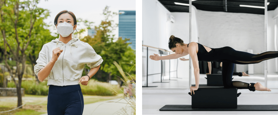 달리는 여자 사진, 필라테스하는 사진