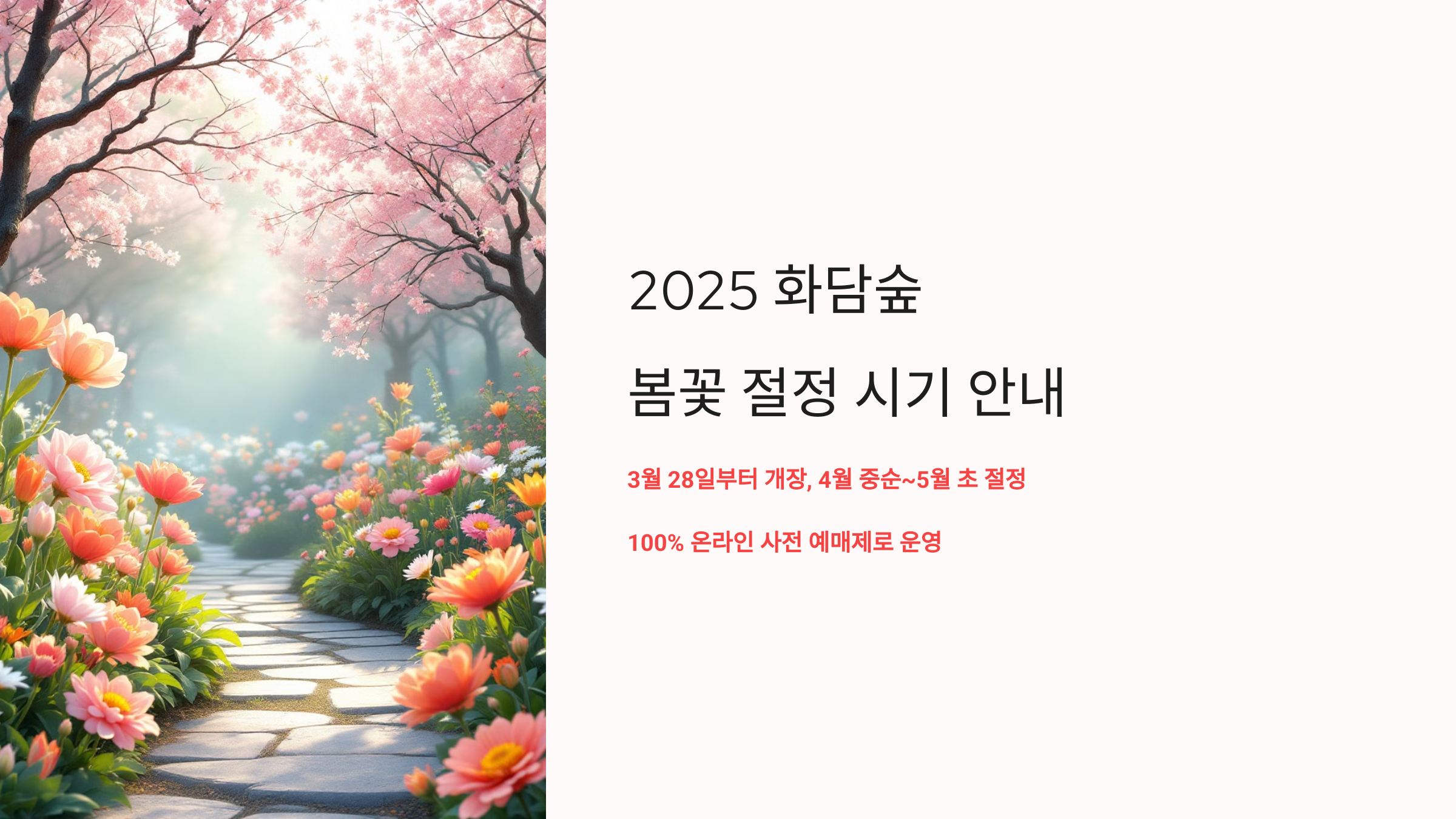 2025 화담숲 봄꽃 절정 시기! 온라인 예매로만 입장 가능!