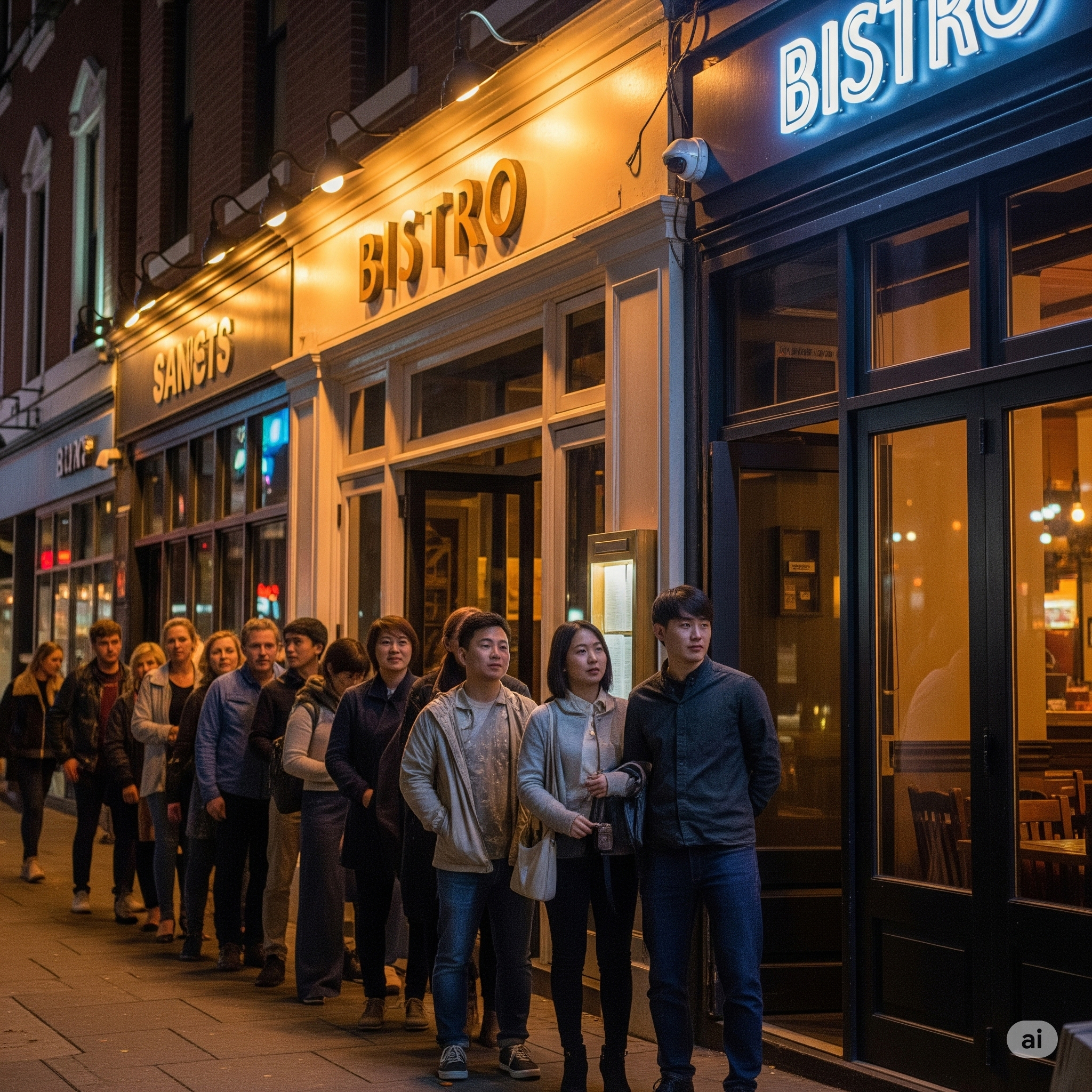 맛집에 줄서는 이미지