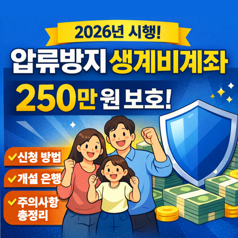 2026 압류방지 통장 은행 추천 및 개설 방법ㅣ내 소중한 생계비 지키기