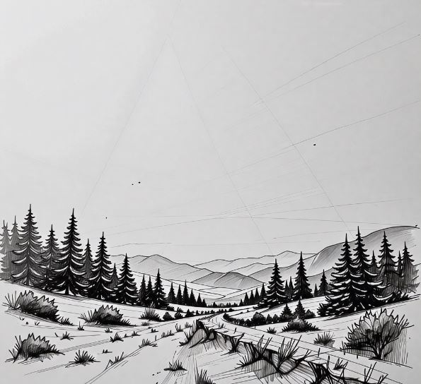 삼각구도 연필드로잉