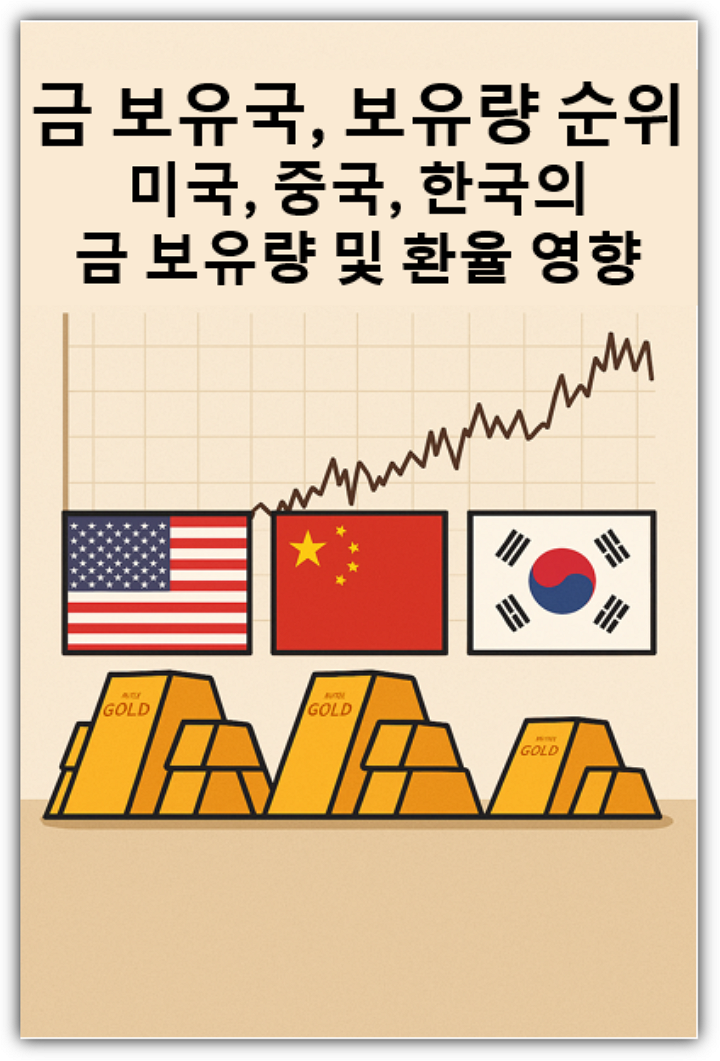 금 보유국, 보유량 순위, 미국, 중국, 한국의 금 보유량 및 환율 영향