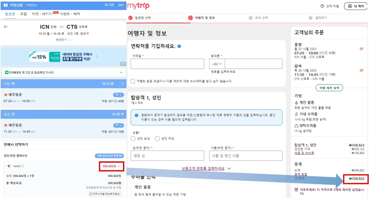 여행권 비교