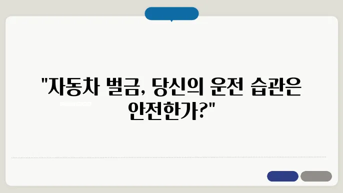 자동차 벌금 총정리