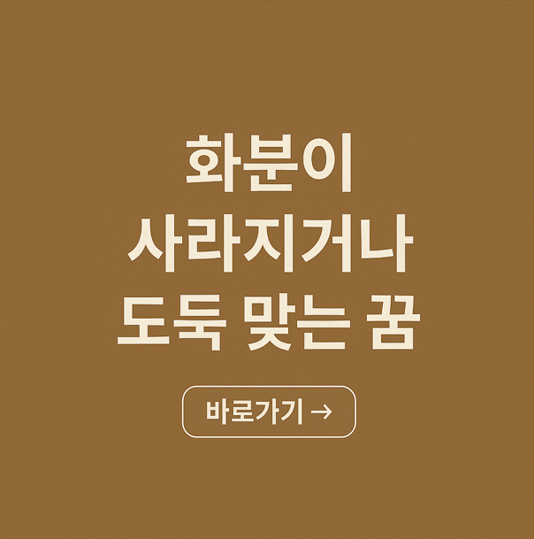 화분이 사라지거나 도둑을 맞는 꿈