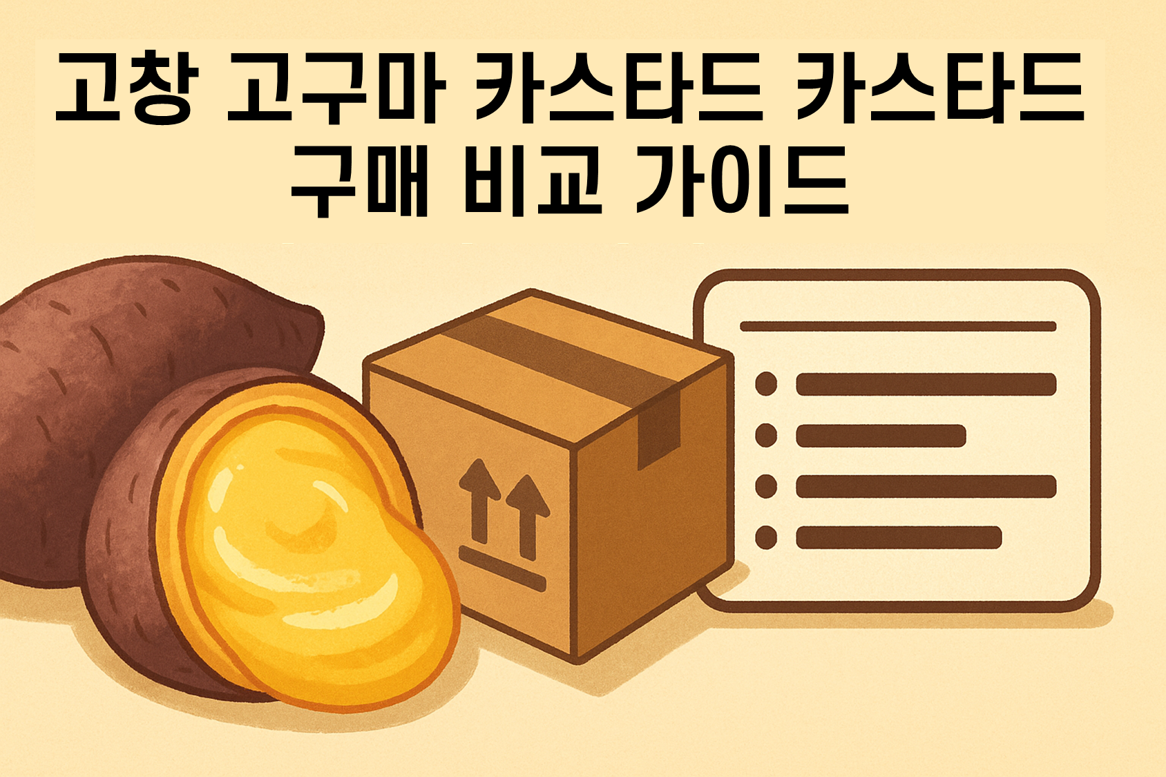 고창 특산물인 달콤한 고구마와 부드러운 커스터드가 어우러진 간식