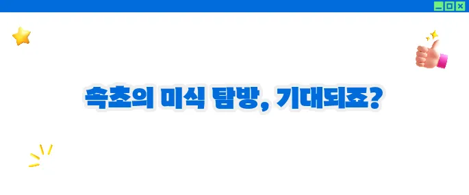 속초 맛집 베스트10 - 바다와 산이 어우러진 미식 여행
