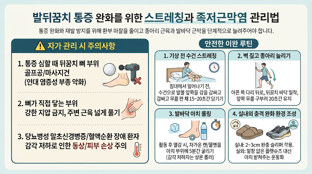 발뒤꿈치 통증 완화를 위한 스트레칭과 족저근막염 관리법