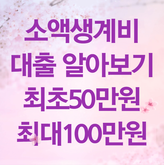 소액생계비 대출