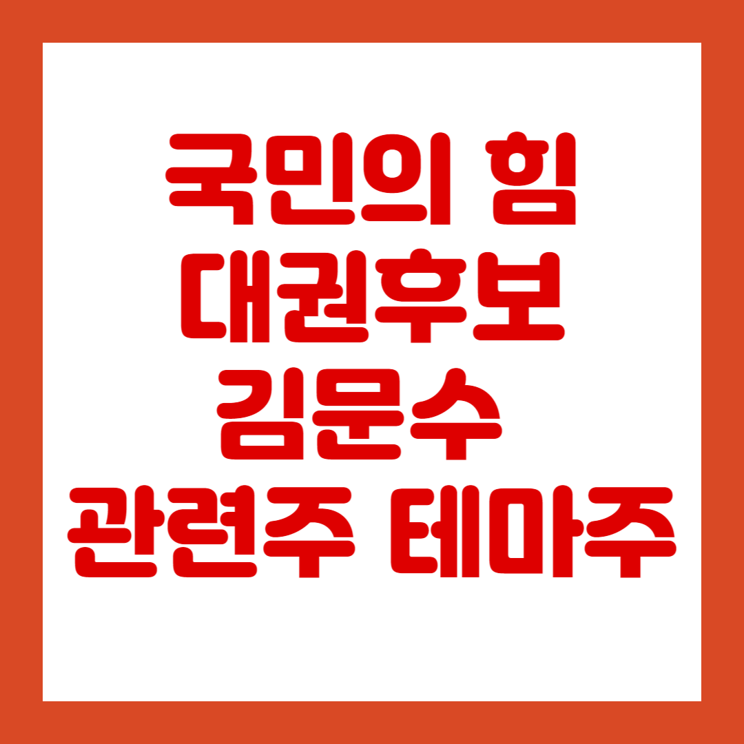김문수 관련주 테마주 정리 정치관련주 리스크는?