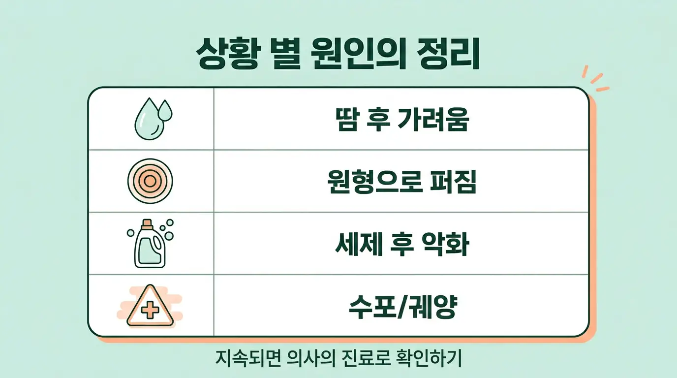 사타구니 가려움증 상황별 원인 우선 행동 진료 기준 최종 정리