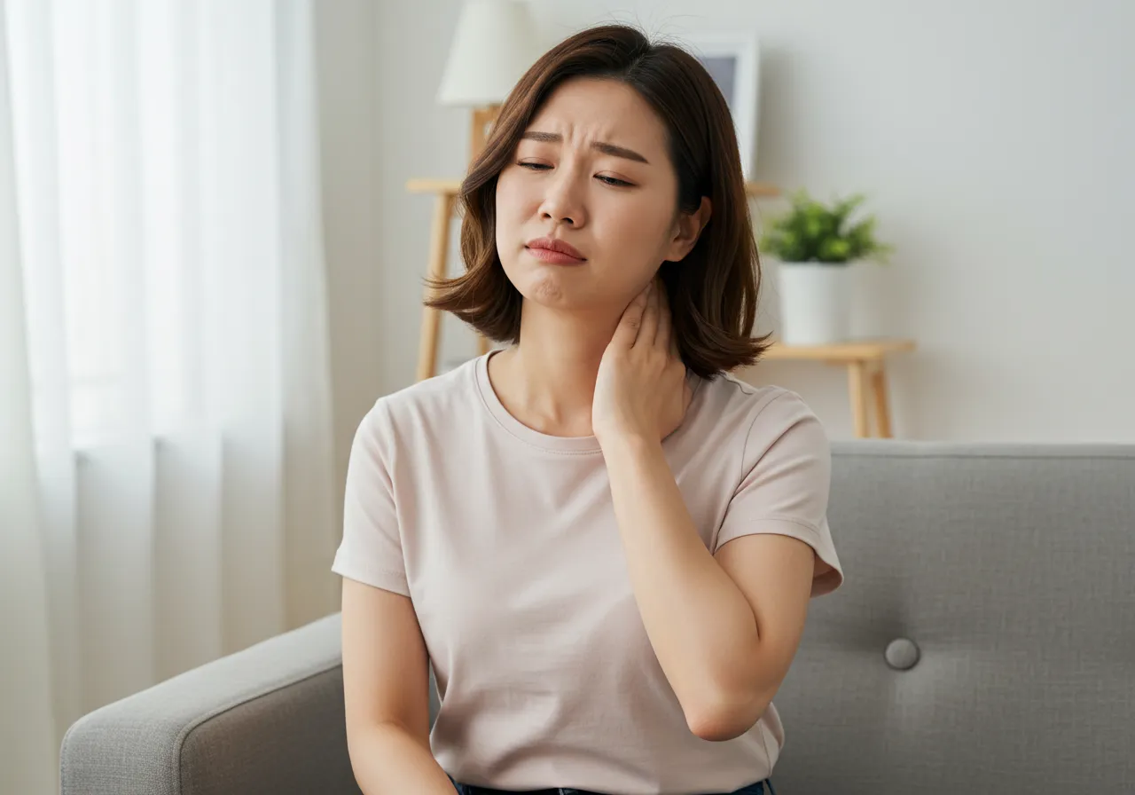 스마트폰자세, 거북목, 목스트레칭, 경추성두통