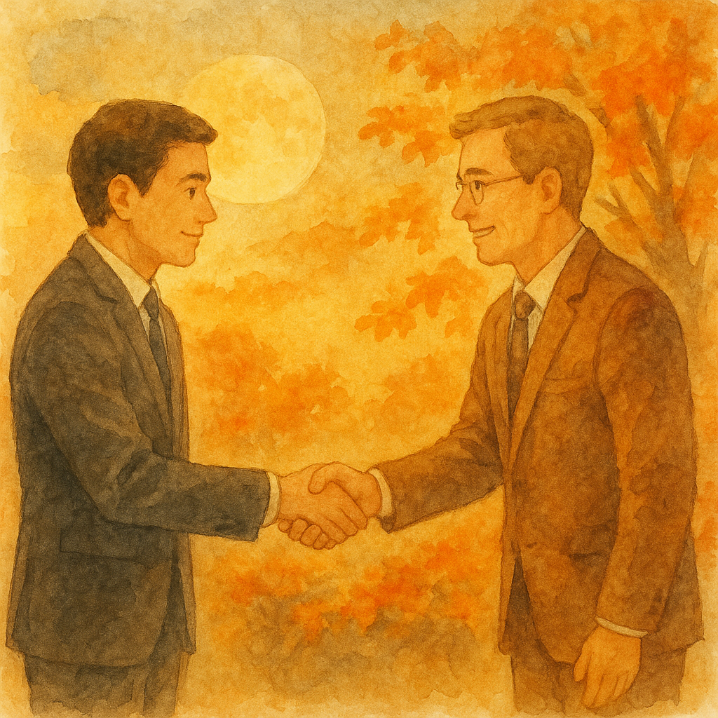 추석에 거래처에 보내는 인사를 표현한 일러스트