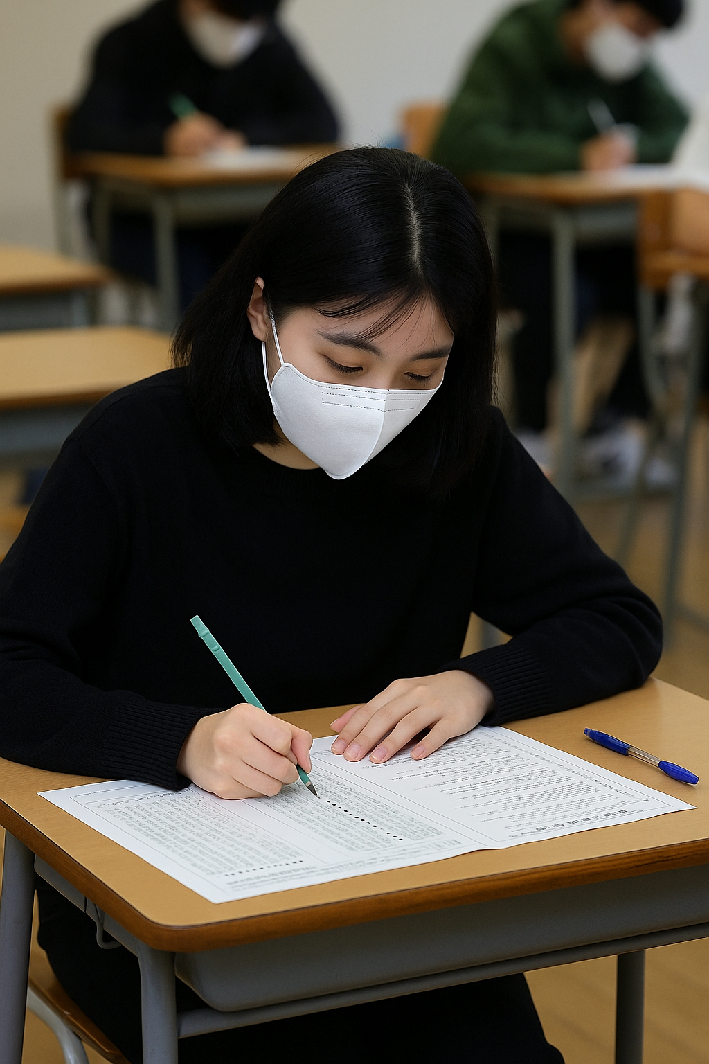 공무원 시험 중인 수험생 모습