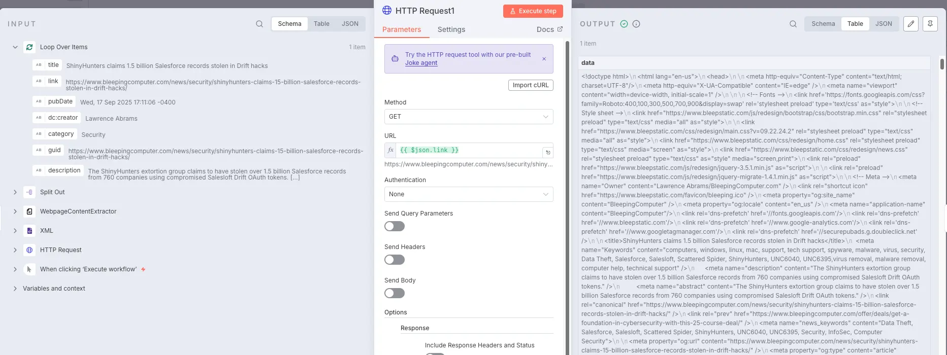 2nd HTTP Request Configure and HTML Output