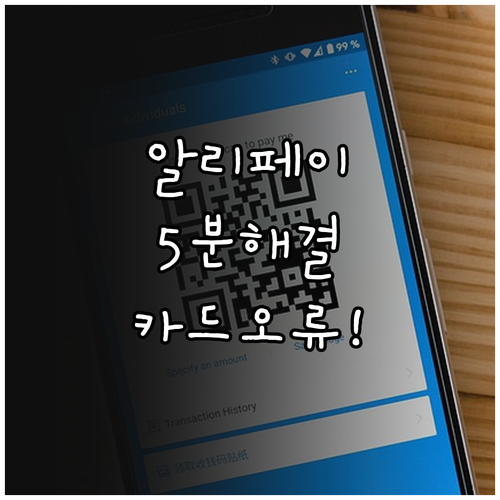 알리페이 한국카드 결제 오류 5분 해..