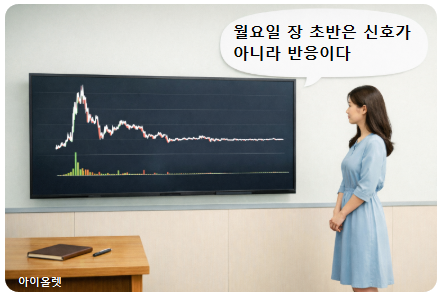 월요일 장 초반 ‘반응만 있는 구조’