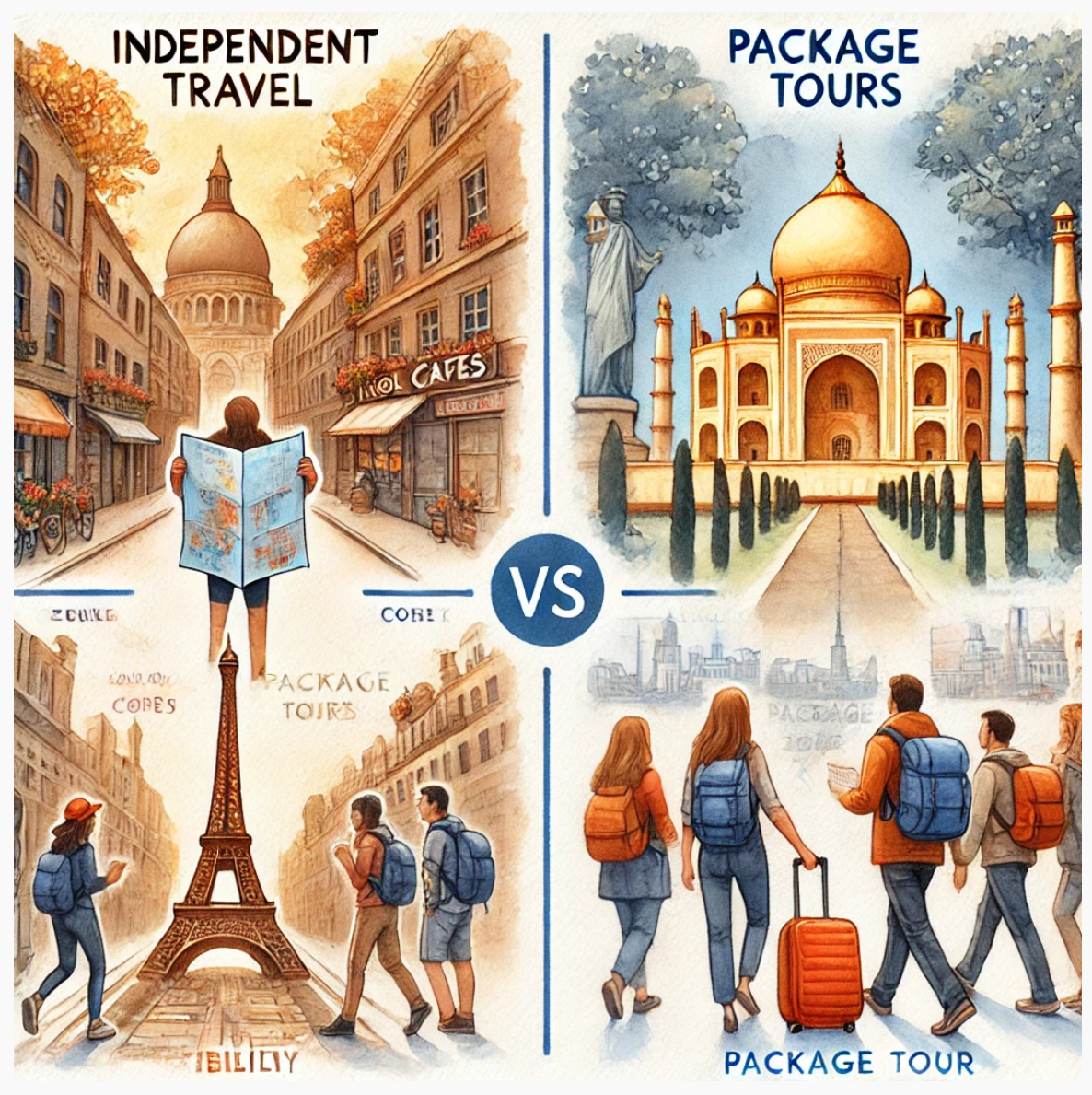 개인 여행 vs 패키지 여행