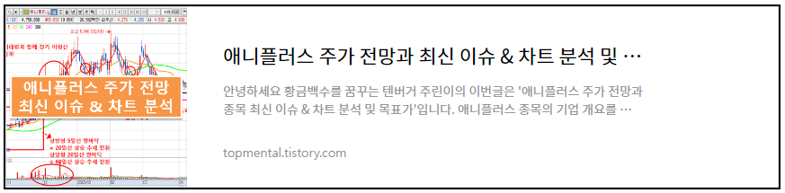 애니플러스 주가 전망과 최신 이슈 & 차트 분석 및 목표가