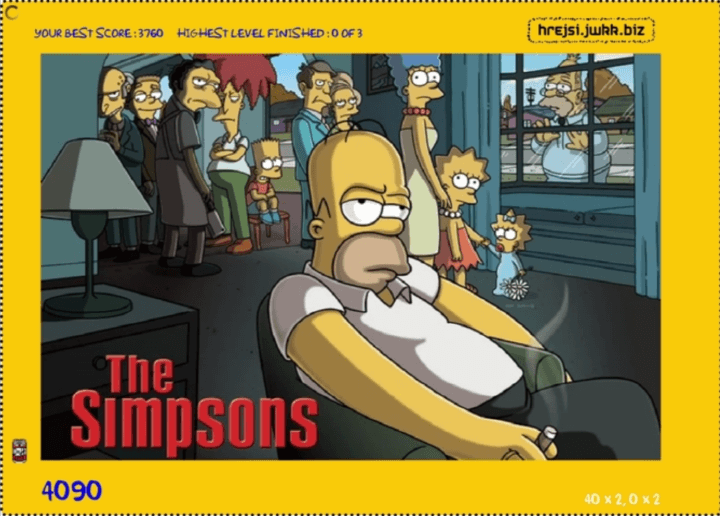 심슨타일-플래시게임-종료-화면
