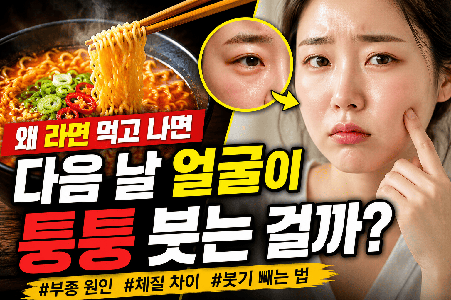 라면 먹고 붓는 이유 (부종, 체질, 식습관)