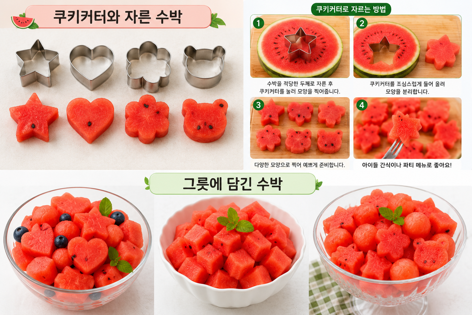 쿠키커터로 자른 수박