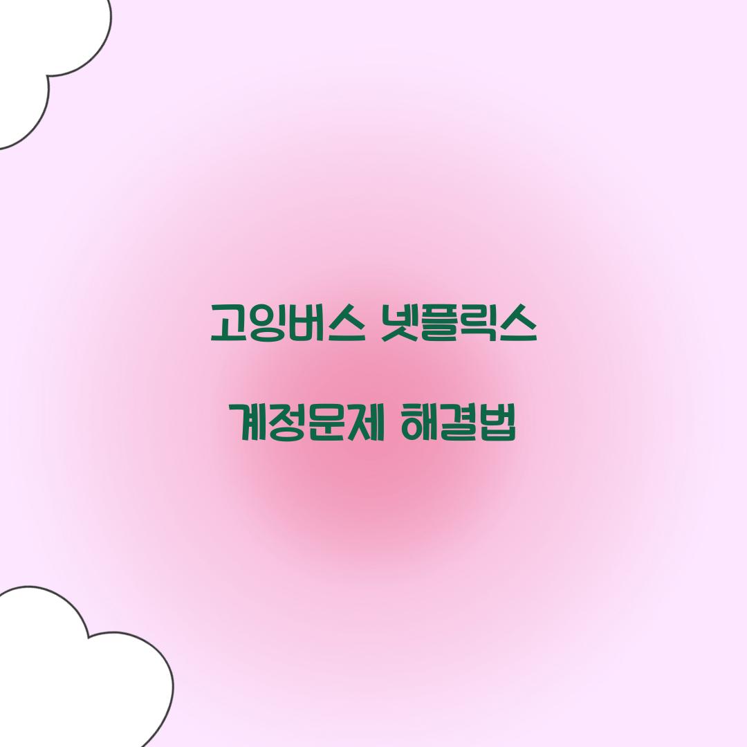고잉버스 넷플릭스 계정문제
