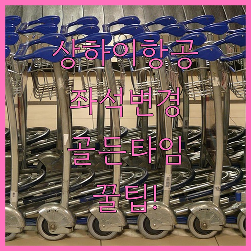 상하이항공 좌석 변경 온라인 체크인 ..