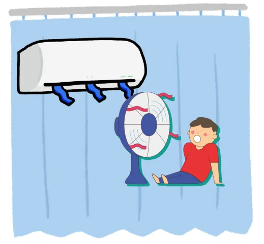 에어컨 전기세-절약 방법-선풍기-커튼 사용