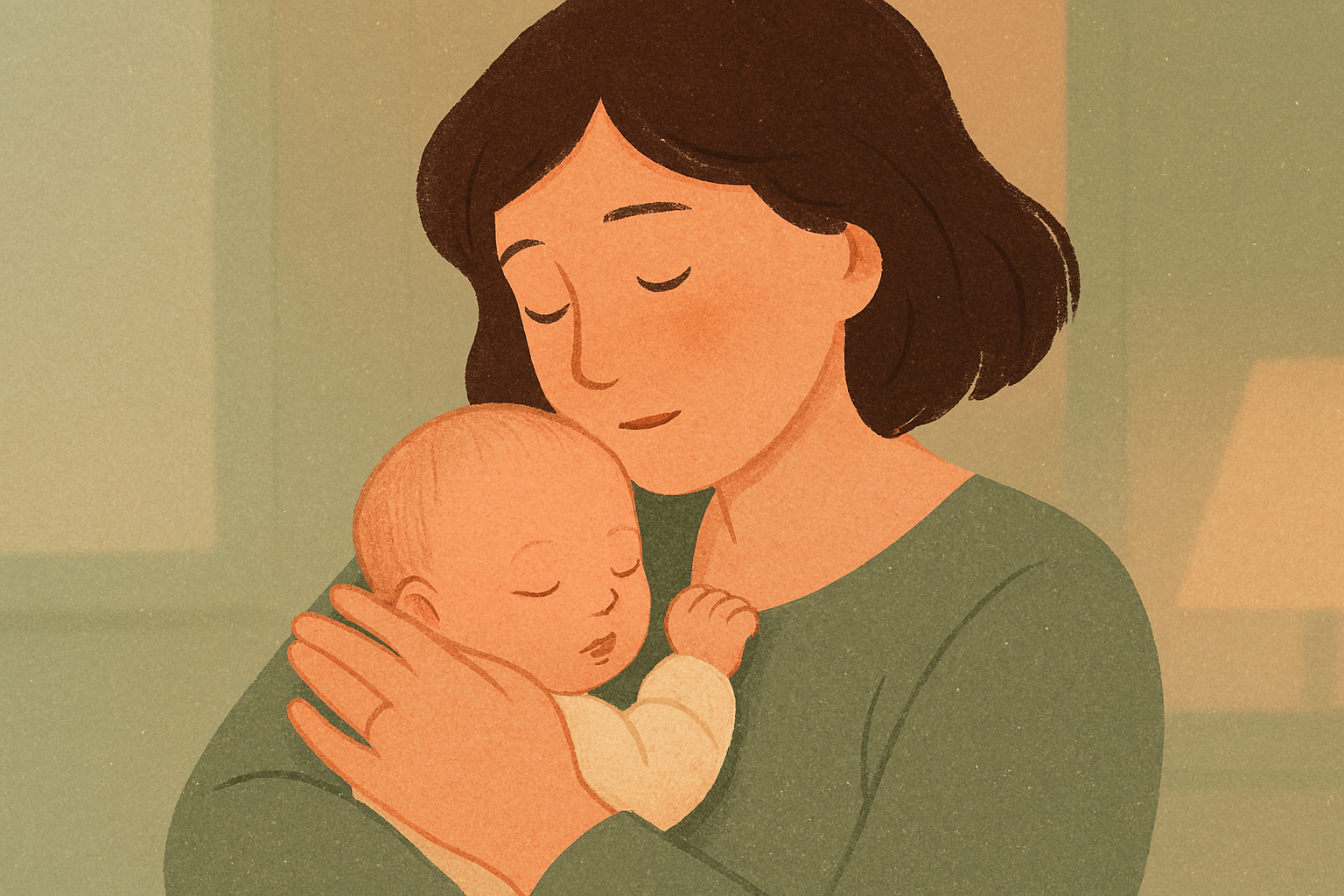 수유 후 아기와 부모의 포옹 교감 시간