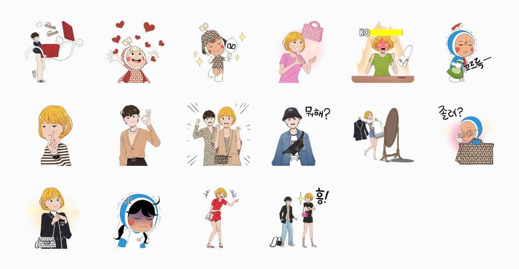 발렌티노와 유미의 세포들 시즌 2 무료 이모티콘 이미지