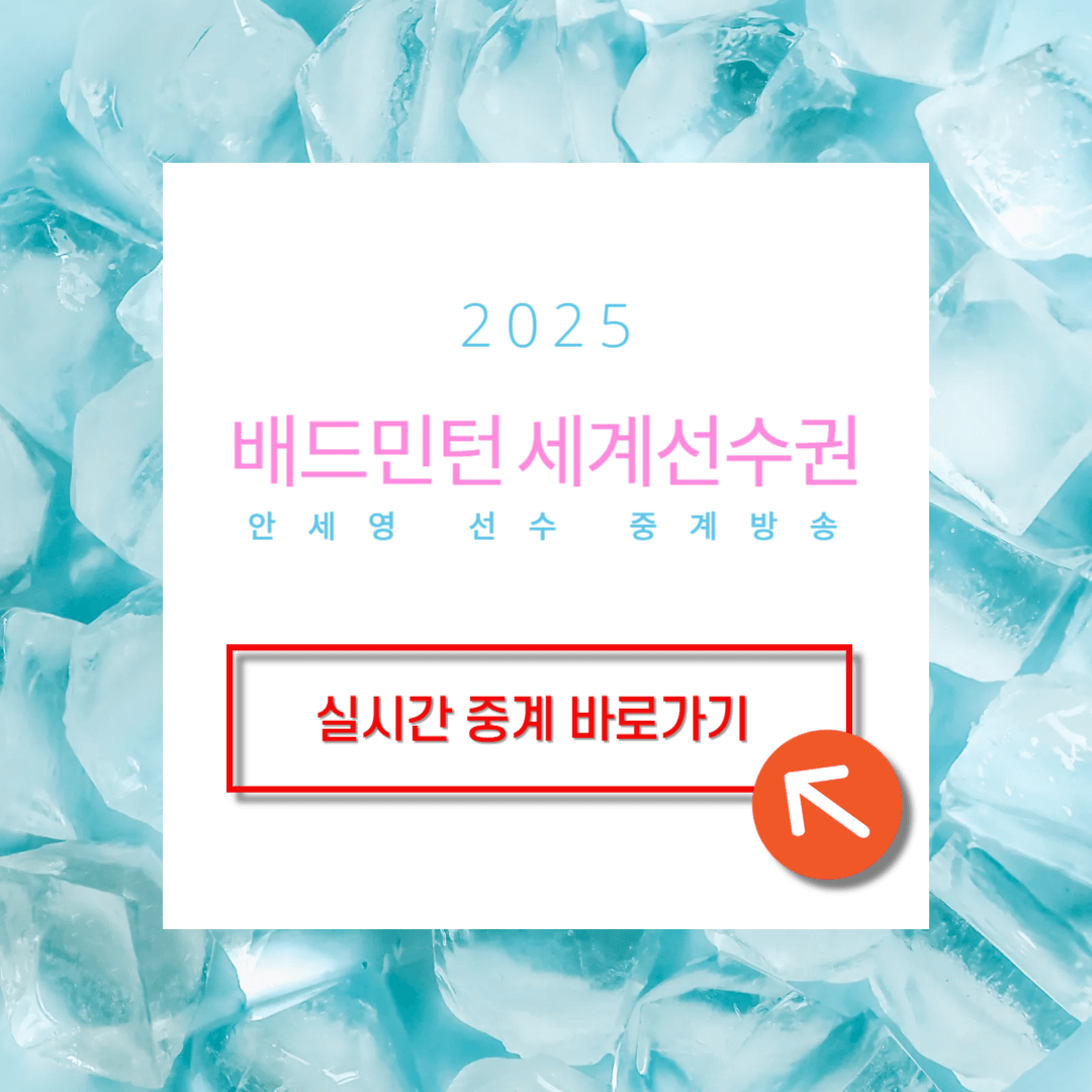 안세영 세계선수권 배드민턴 일정 경기 중계 시청방법