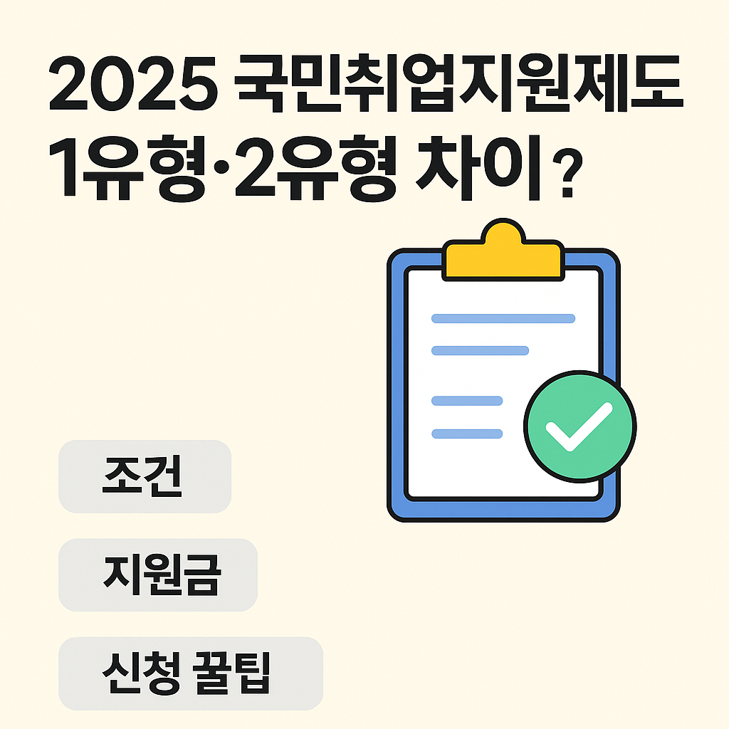 2025 국민취업지원제도 1유형과 2유형 차이