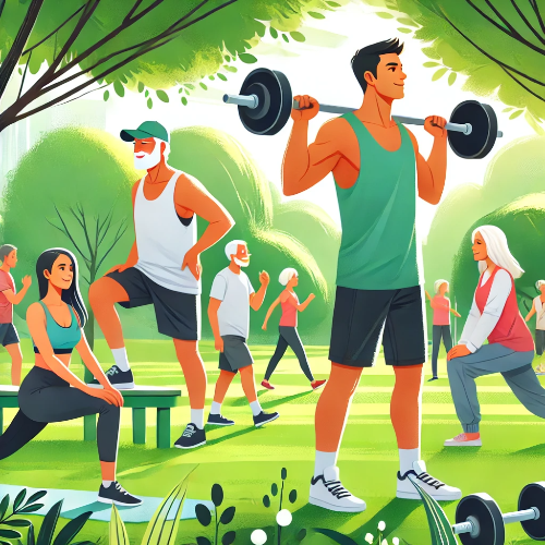 다양한 운동을 하는 사람들