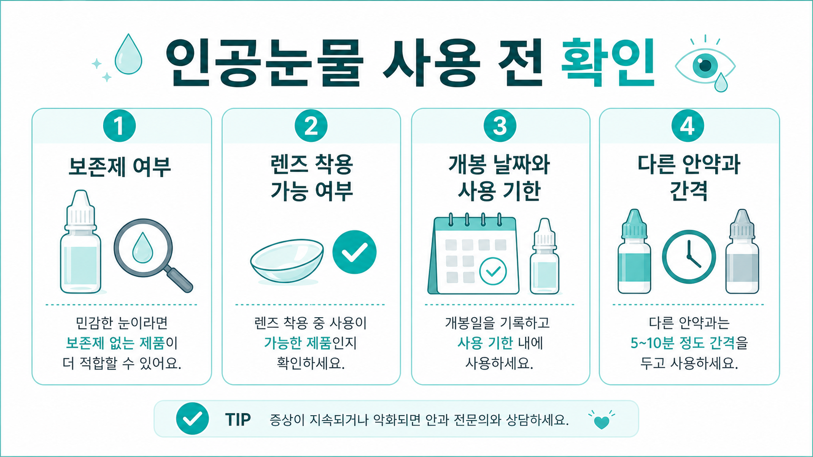 인공눈물 사용 전 확인해야 할 네 가지