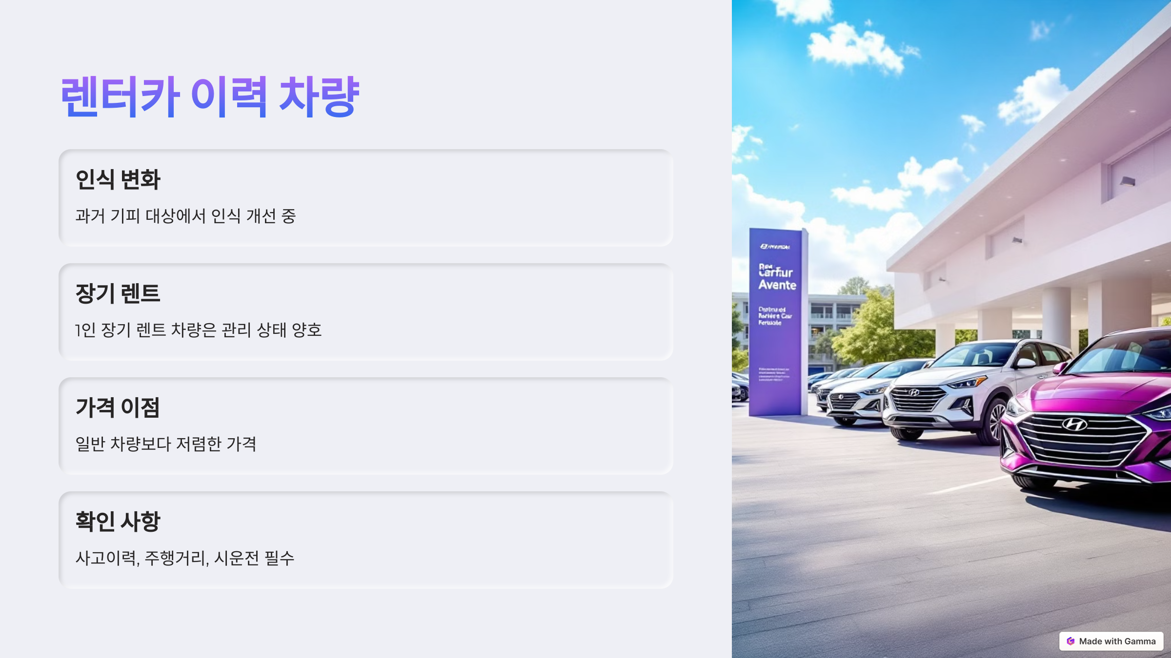 렌터카 이력 분석