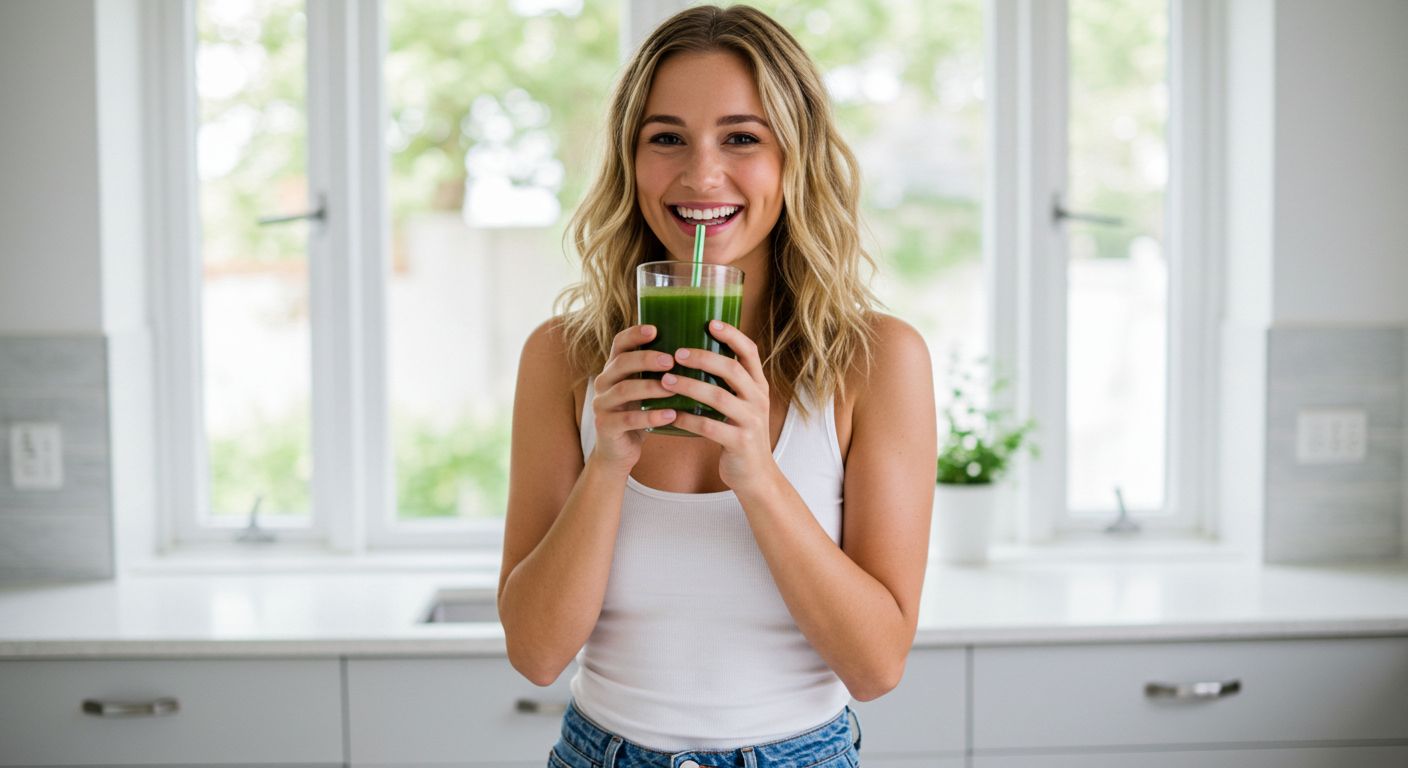 그린 디톡스 재료: 시금치, 사과, 바나나