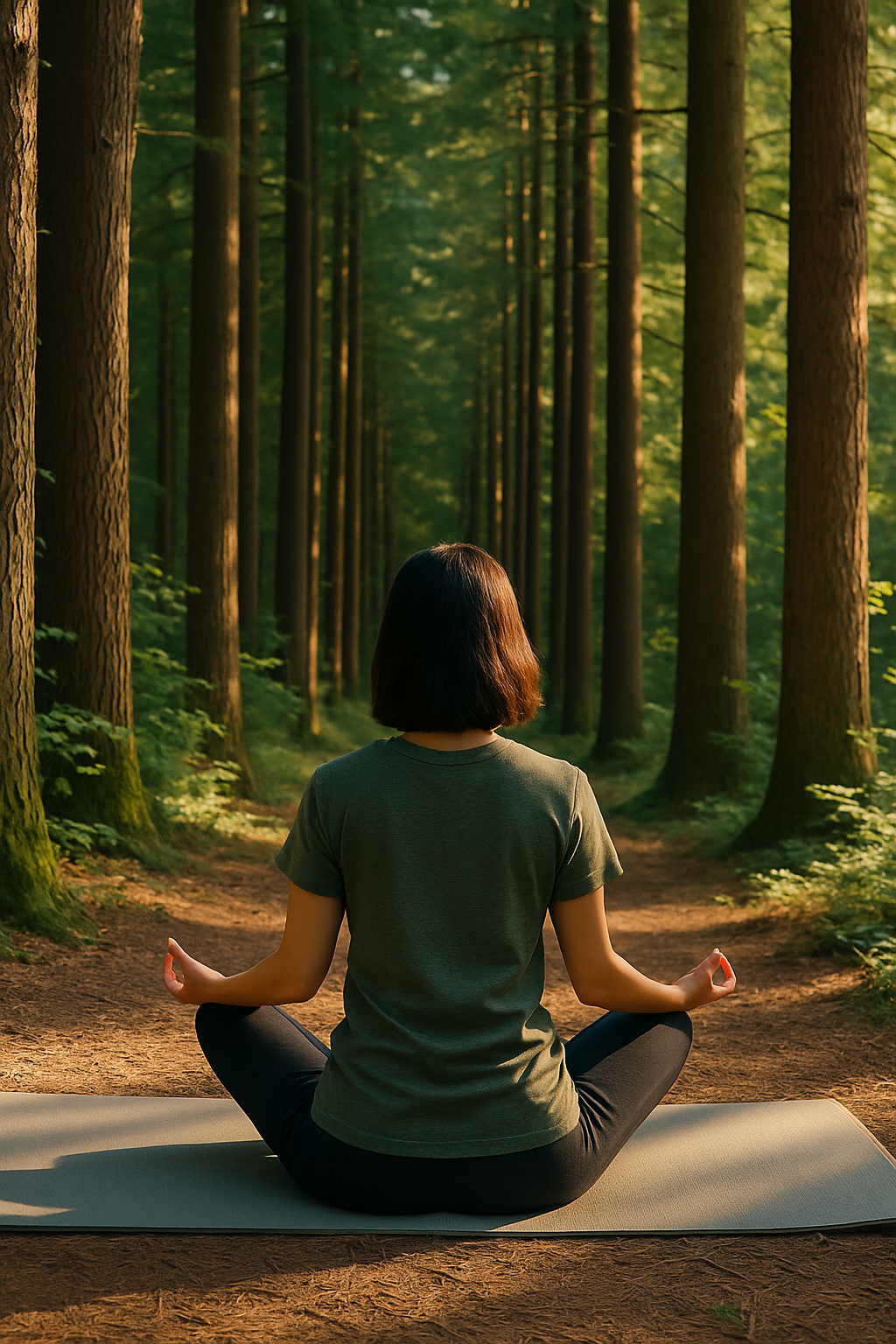 숲속에서 힐링 하는 사람